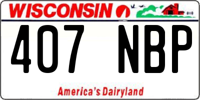 WI license plate 407NBP