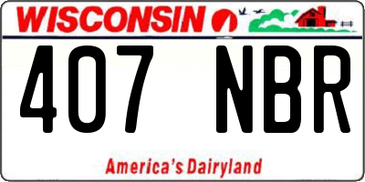 WI license plate 407NBR