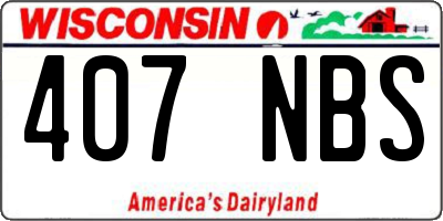 WI license plate 407NBS