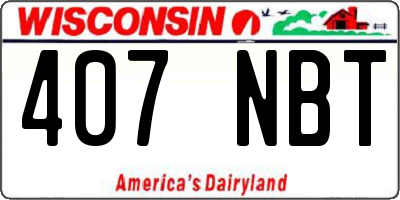 WI license plate 407NBT