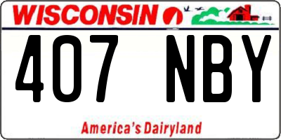 WI license plate 407NBY