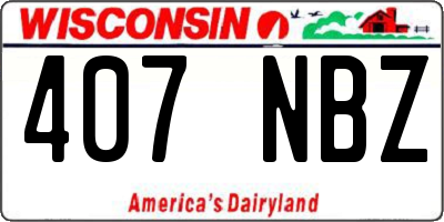 WI license plate 407NBZ