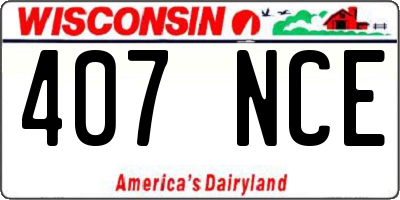 WI license plate 407NCE
