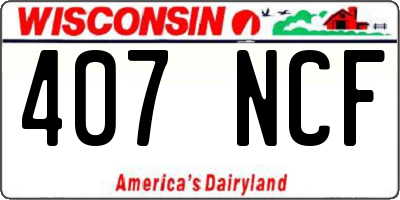 WI license plate 407NCF