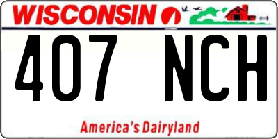 WI license plate 407NCH