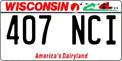 WI license plate 407NCI