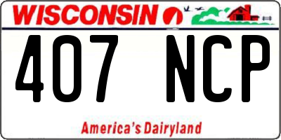WI license plate 407NCP
