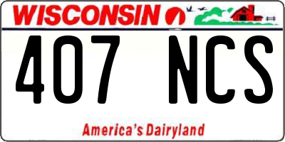 WI license plate 407NCS