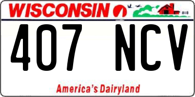 WI license plate 407NCV