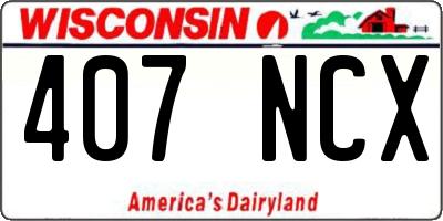 WI license plate 407NCX
