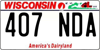 WI license plate 407NDA