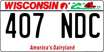 WI license plate 407NDC