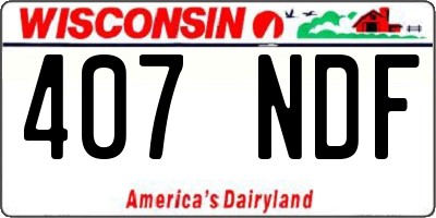 WI license plate 407NDF