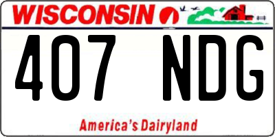 WI license plate 407NDG