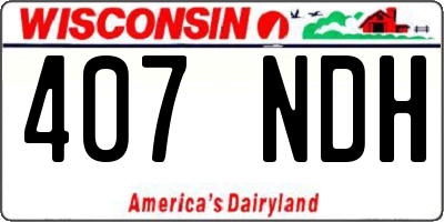 WI license plate 407NDH