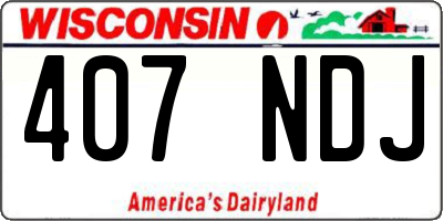 WI license plate 407NDJ