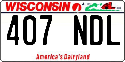 WI license plate 407NDL