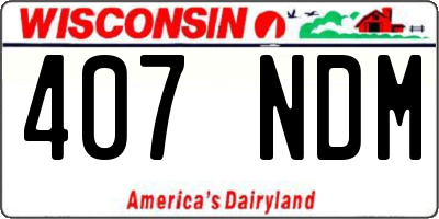 WI license plate 407NDM