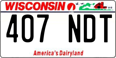 WI license plate 407NDT