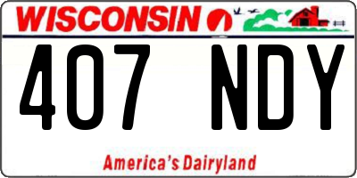WI license plate 407NDY