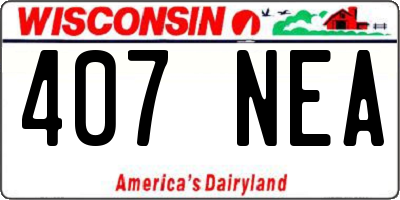 WI license plate 407NEA
