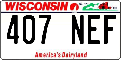 WI license plate 407NEF