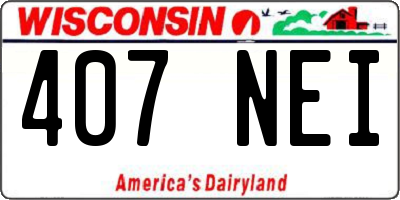 WI license plate 407NEI
