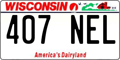 WI license plate 407NEL