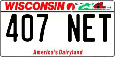 WI license plate 407NET