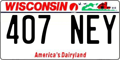 WI license plate 407NEY