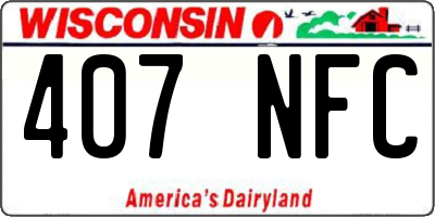 WI license plate 407NFC