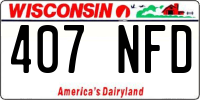 WI license plate 407NFD