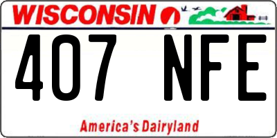 WI license plate 407NFE