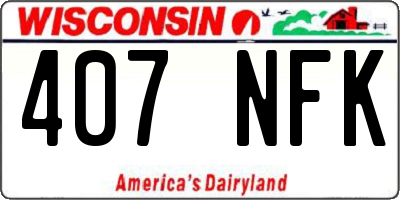 WI license plate 407NFK