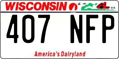 WI license plate 407NFP