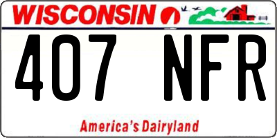 WI license plate 407NFR