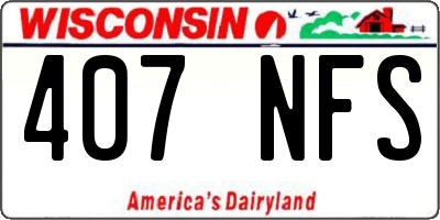 WI license plate 407NFS