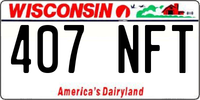 WI license plate 407NFT