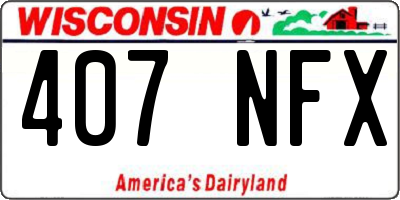 WI license plate 407NFX