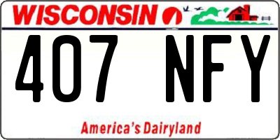 WI license plate 407NFY