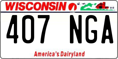 WI license plate 407NGA