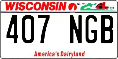 WI license plate 407NGB