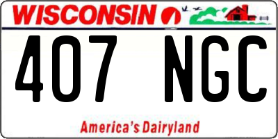 WI license plate 407NGC