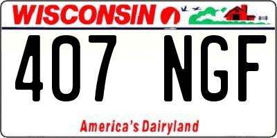 WI license plate 407NGF