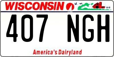 WI license plate 407NGH