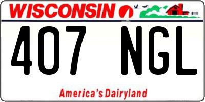 WI license plate 407NGL