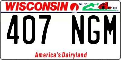 WI license plate 407NGM