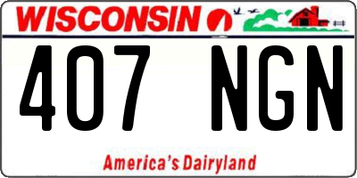 WI license plate 407NGN