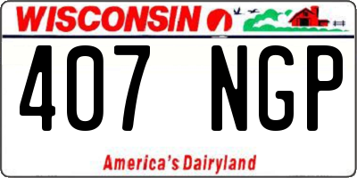 WI license plate 407NGP