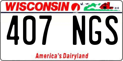 WI license plate 407NGS